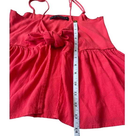 Heartbeeps Cherry Red Open Front Tie Bow Peplum Cami Tank Top - Medium - Picture 8 of 11